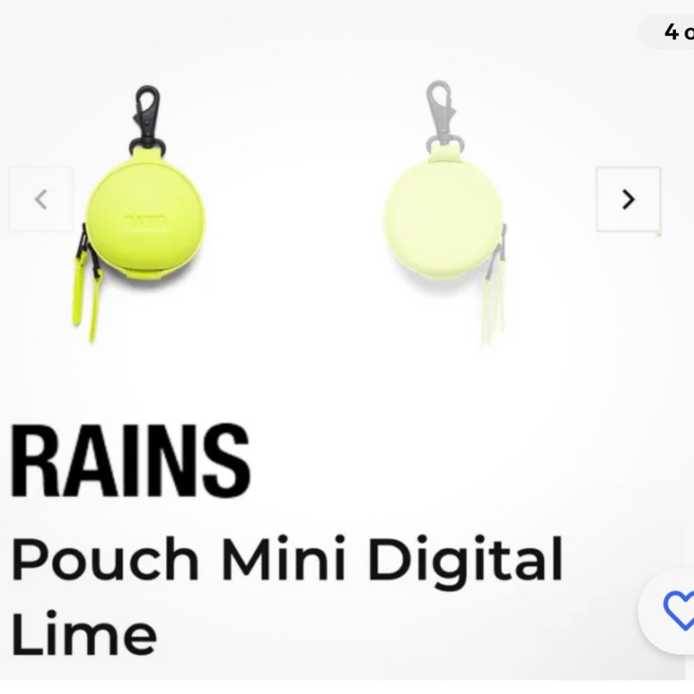 NWT Rains Mini Pouch Digital Lime Color.  New in the pkg perfect gift Unisex